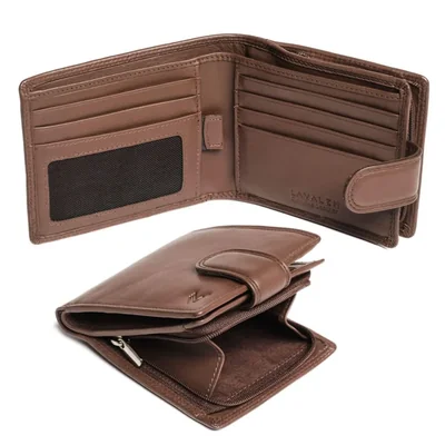 Cartera Lavalen Bifold de Cuero con Bloqueo RFID - Cognac