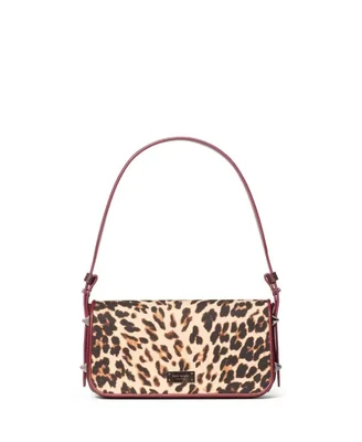 Bolso de hombro Kate Spade New York de tela con estampado de leopardo