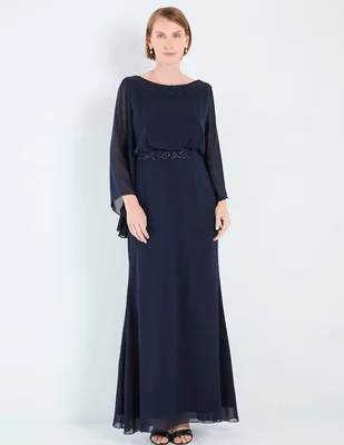 Vestido maxi de fiesta Damaia Atelier escote redondo