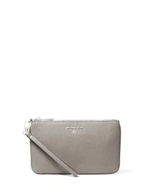 Cinturón de mano mediano Jet Set Charm de Michael Kors para mujer herrojería tono plateado/cuero con relieve de guijarros/gris jaspeado