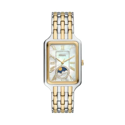 Reloj Fossil Raquel Sun Moon de Acero Inoxidable Bicolor