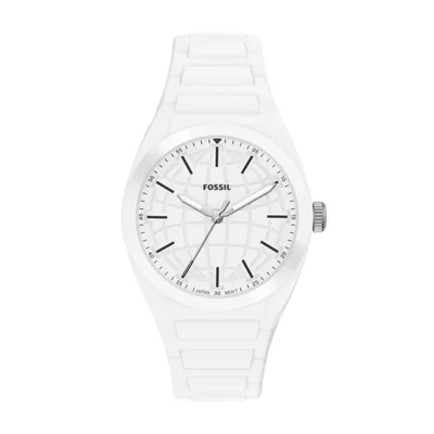 Reloj Fossil Everett para hombre blanco de silicona 42 mm
