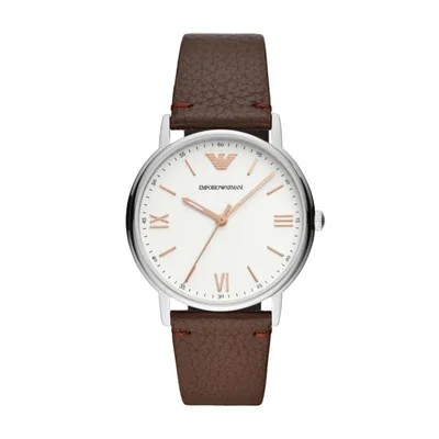 Reloj Emporio Armani AR11173 de Cuero Plateado 41 mm