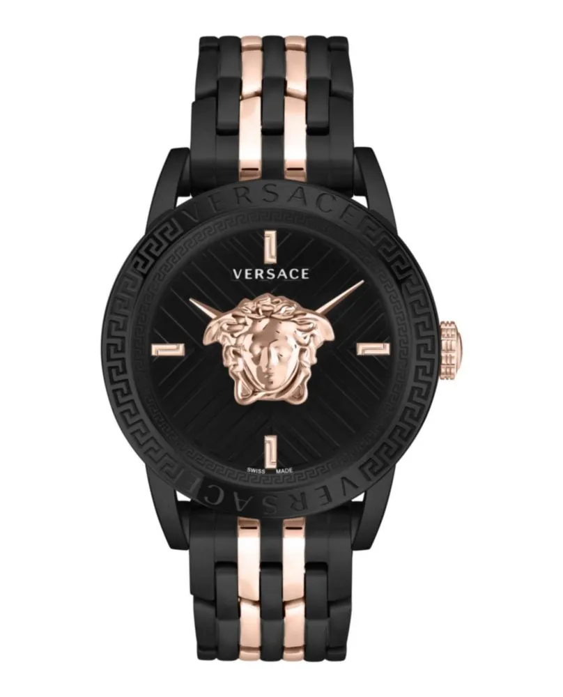 Reloj Versace V-Code 43 mm esfera negra bicolor