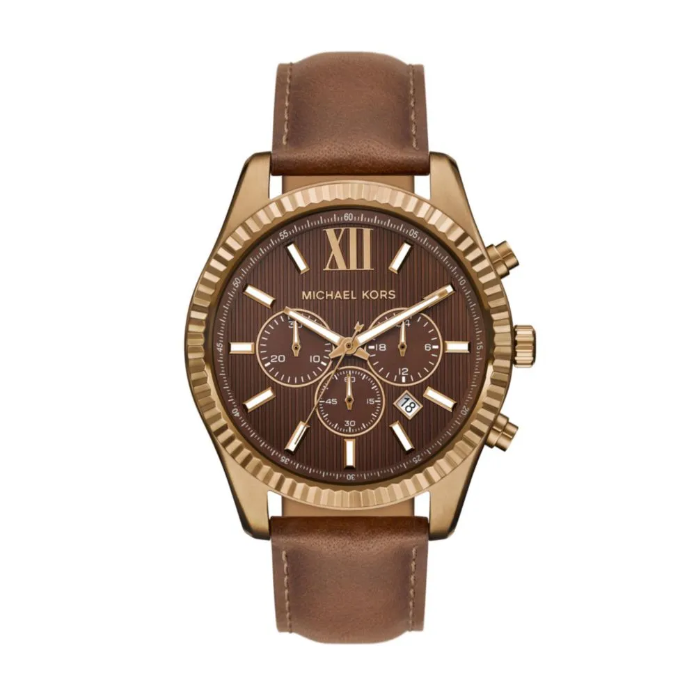 Reloj Michael Kors Lexington MK9286 de cuero marrón