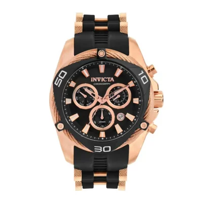 Reloj para hombre Invicta Bolt de 50 mm en oro rosa con correa de silicona y cuarzo