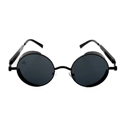 Baroc Vintage Star Black Lentes de Sol Redondos Metálicos UV400 Estilo Retro