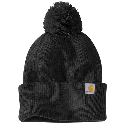 Gorro Carhartt de punto con borla negra talla única