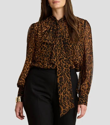 Blusa animal print manga larga Mujer