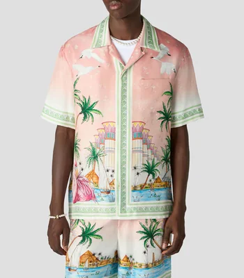 Camisa estampada manga corta Hombre