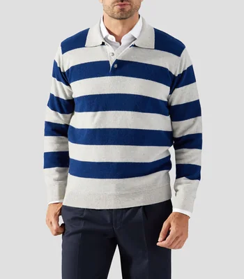 Suéter cuello tipo polo Hombre