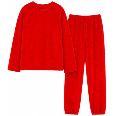 Pijama Afelpado de Dos Piezas Diseño de Corazones para Mujer
