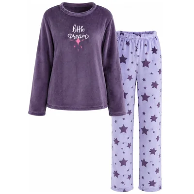 Conjunto de Pijama Afelpada Estampado para Mujer