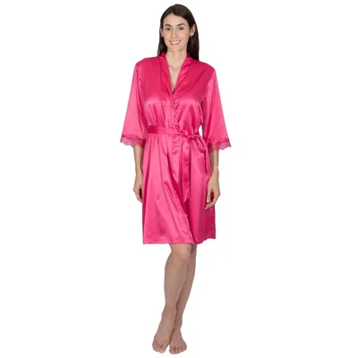 Bata Corta Cruzada Satin Lifestyler para Mujer