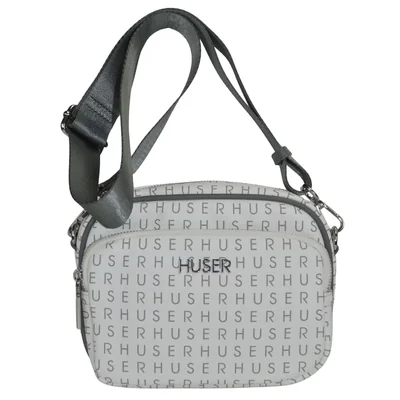 Bolsa Crossbody Gris Huser para Mujer Monograma