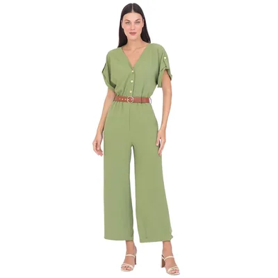 Jumpsuit Liso con Cinturón Duplan para Mujer