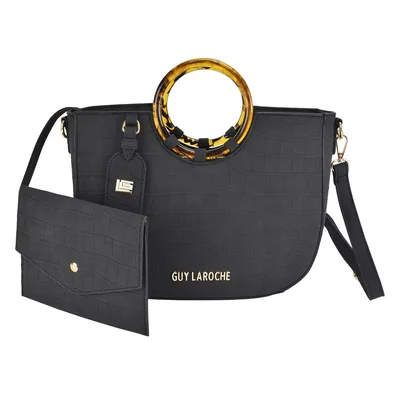 Bolsa Satchel Negro Guy Laroche para Mujer