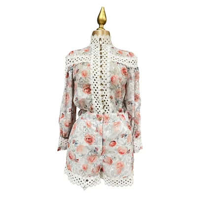 Romper Floreado Con Bordado Para Dama LC