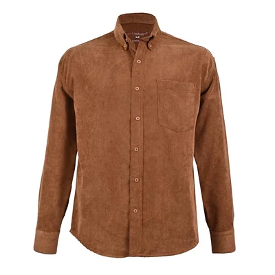 Camisa Casual Relaxed Fit de Pana Inviernal Cavalatti para Hombre