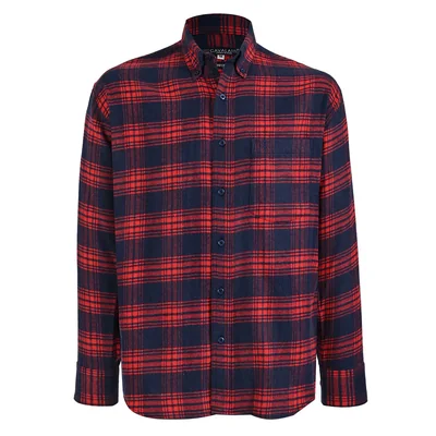 Camisa Casual Relaxed Fit en Franela Inviernal Cavalatti para Hombre