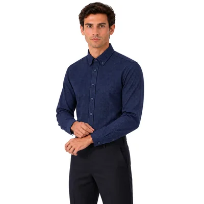Camisa Azul Marino de Cuadros Formens para Hombre