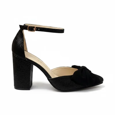 Tacones negros zapatillas de fiesta Mujer Sheila 8.5 cm