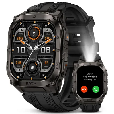 KOSPET Tank T4C Smartwatch 1 5 AMOLED GPS 5ATM Linterna