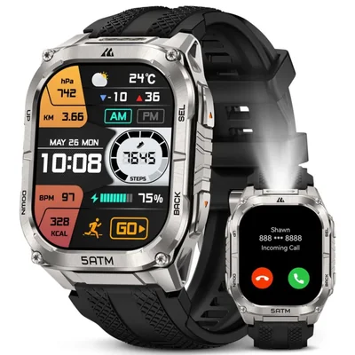 Reloj Inteligente KOSPET Tank T4C AMOLED GPS Linterna Impermeable