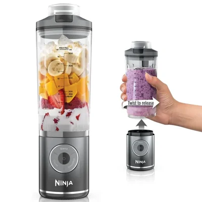Licuadora Portátil Ninja Blast Max 22 Oz Inalámbrica USB C Gris