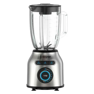 Licuadora Bogner 8 Velocidades 1200W Acero Inoxidable Vidrio Templado