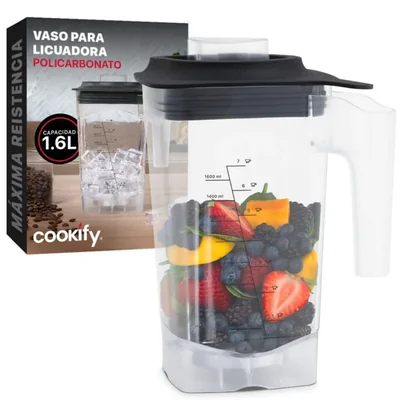 Vaso de Policarbonato Cookify 1 6L con Cuchillas Acero Inoxidable