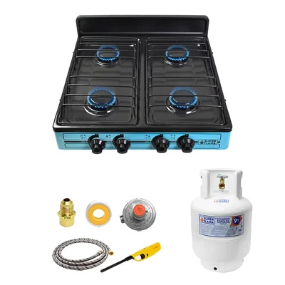 Tricombo Super Flama Aqua Flama Parrilla A Gas Tanque De Gas Y Kit De Instalación