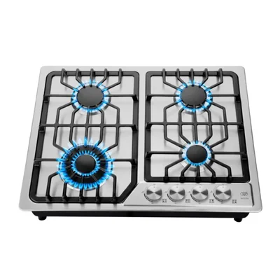 Parrilla A Gas 4 Quemadores 59 cm Acero Inoxidable Gas LP y Natural kit de instalación AVERA AI4B