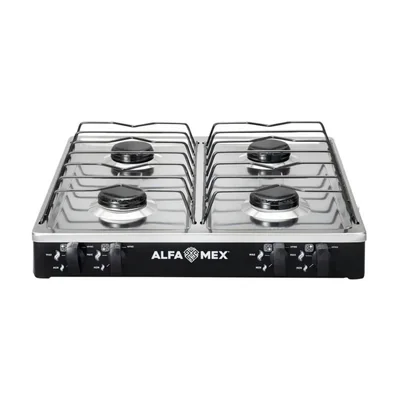 Parrilla de Gas Alfamex 4 Quemadores Negra 312