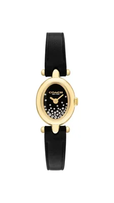 Reloj Coach Sammy de Cuarzo para Mujer con Correa de Cuero Negra