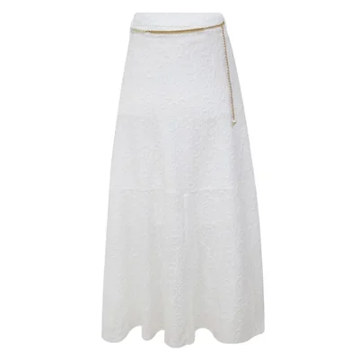 Falda Maxi con Cinturón de Cadena y Perlas para Mujer Basel