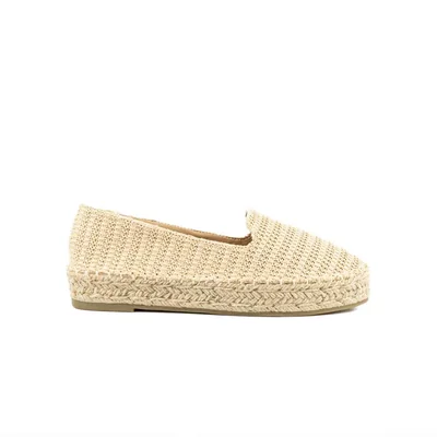 Plataforma Alpargata Yute 3cm Para Mujer Walki Ximena Beige