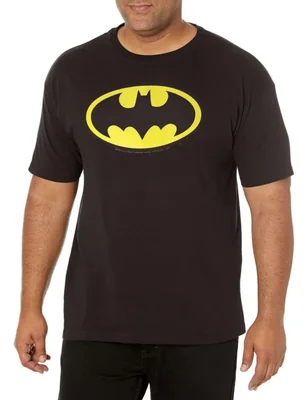 Camiseta DC Comics talla mediana negra con logo de Batman