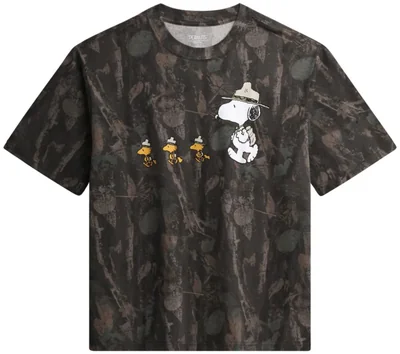 Camiseta de hombre Peanuts Snoopy gráfica algodón manga corta