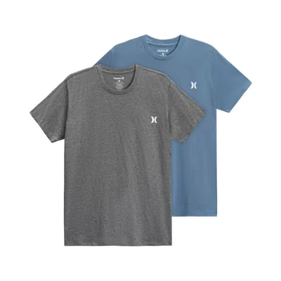 Camiseta Hurley 2‑pack de algodón talla M gris medio/azul
