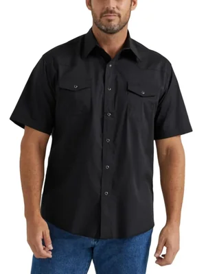 Camisa Wrangler Western Basic de manga corta negra