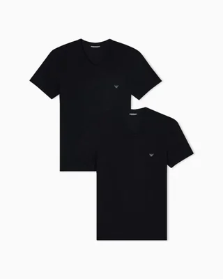 CAMISETA Emporio Armani Cuello en V Pack de 2 Negro Talla S