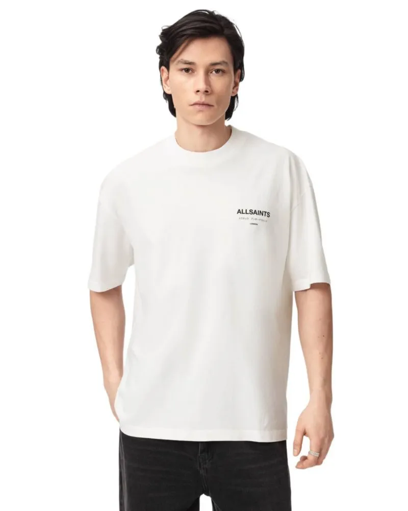 Camiseta AllSaints Underground XL Blanco Ceniciento
