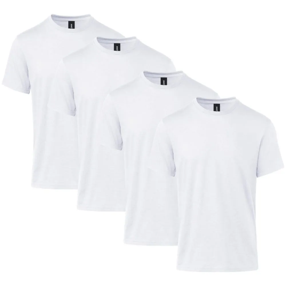 Camiseta Gildan Softstyle CVC Blanca 4‑Pack XL