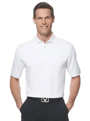 Polo de Golf Callaway Blanco de Manga Corta Stretch Ottoman