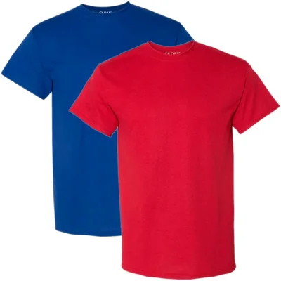 Camiseta Gildan DryBlend Pack 2 (talla S) en Royal/Rojo