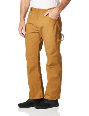 Dickies Jeans de Carpintero para Hombre Corte Recto Relajado Algodón Ligero Tipo Duck Marrón 38W x 30L
