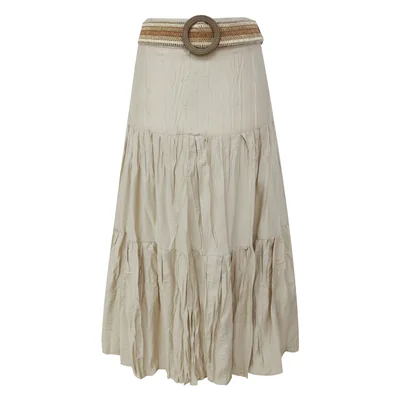 Falda Maxi con Cinturón Étnico para Mujer City Femme