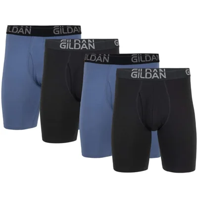 Boxer Gildan talla mediana pack de 4 negro y azul