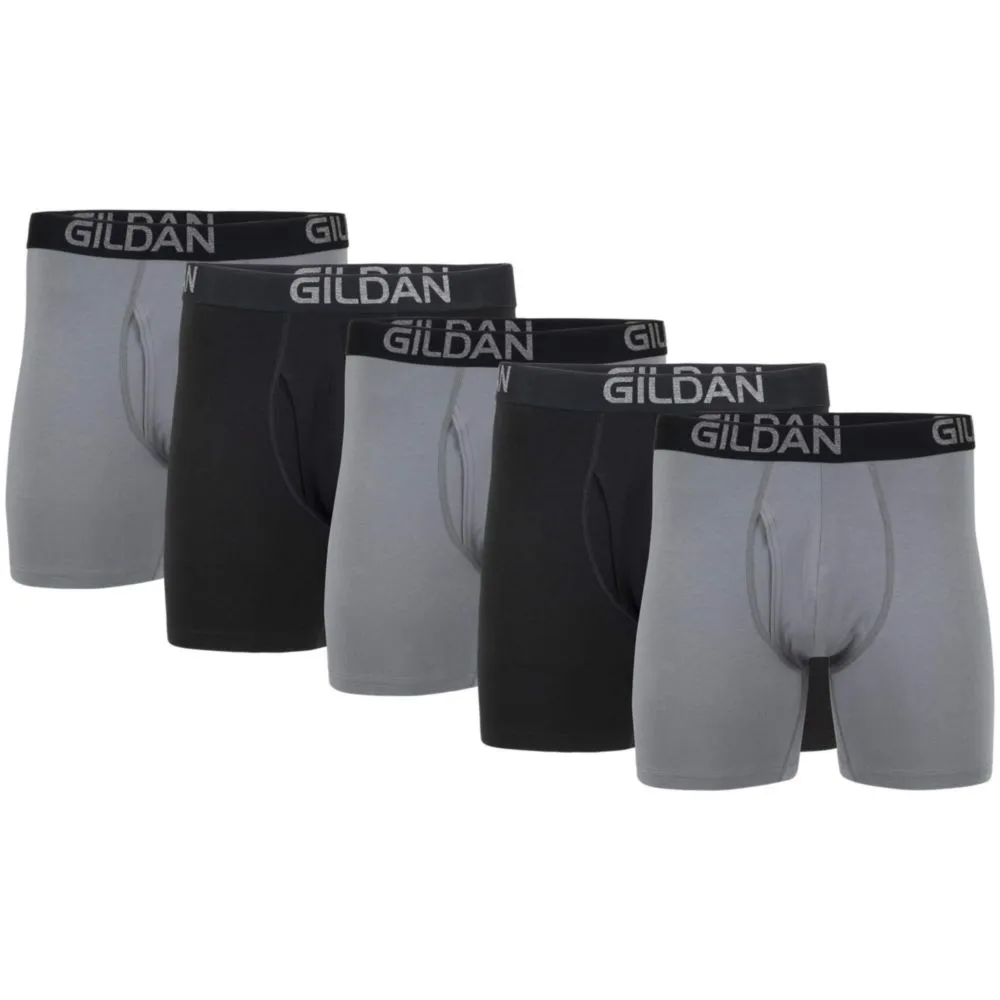 Boxer Gildan talla M pack de 5 gris/negro